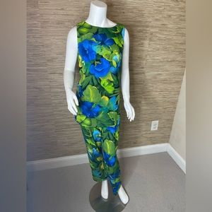 Vintage Vibrant Floral Print 2 Piece Set